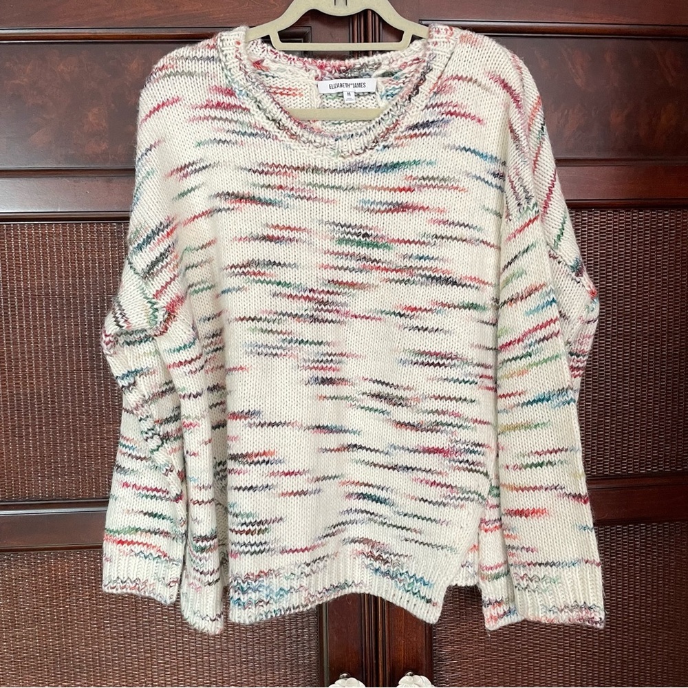 Elizabeth and James Wool Alpaca Bland Crew Necks Cozy Pullover Sweater Size M